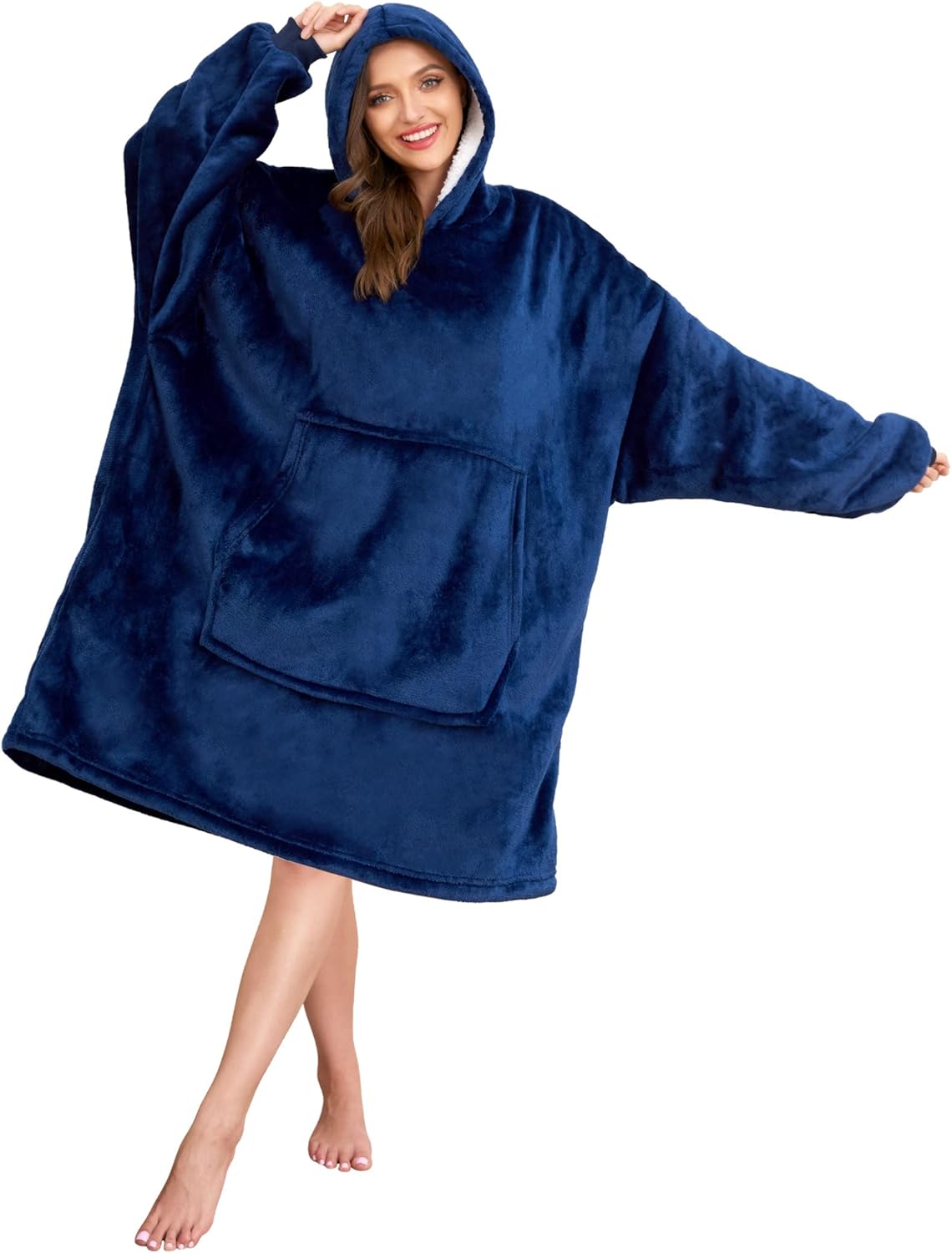 Gentlewarm Oversized Blanket Hoodie, Wearable Hooded Blanket, Soft Sherpa Fleece...