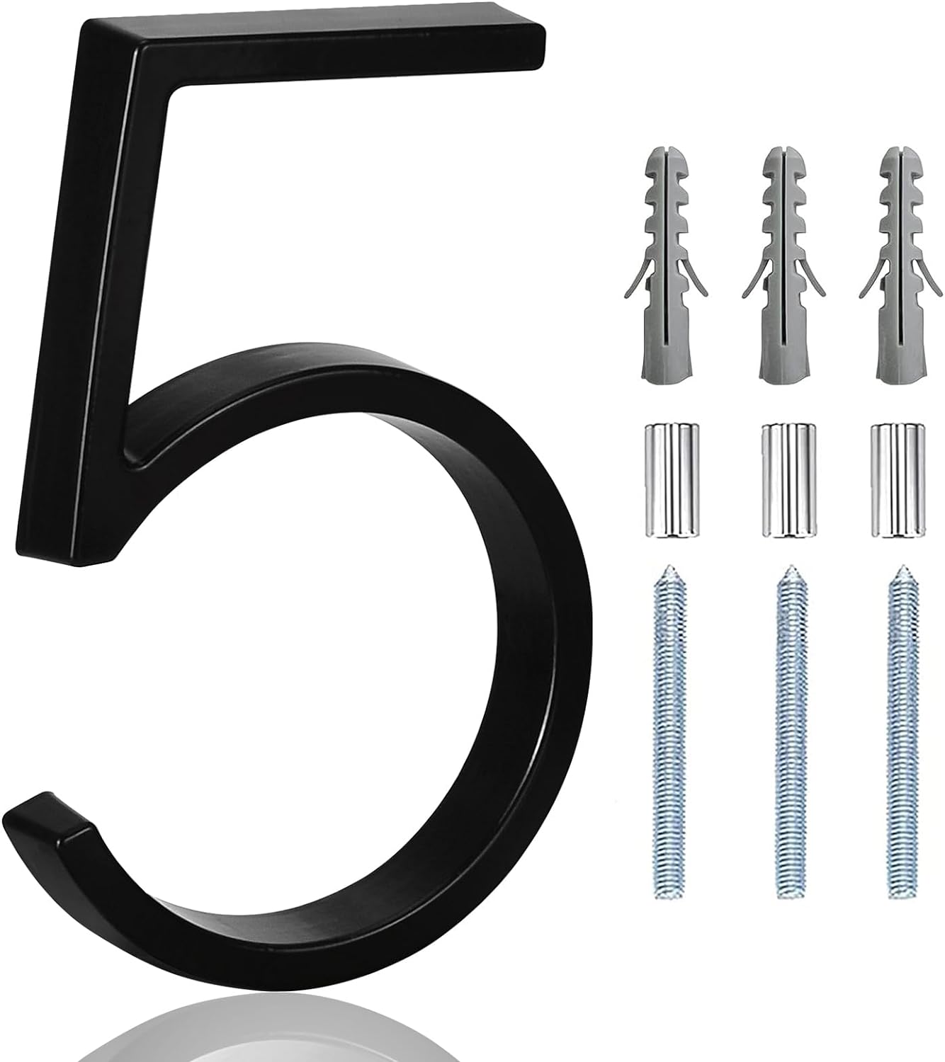 5" Floating Stainless Steel Address House Number, Modern Metal Anti-Rust House N...