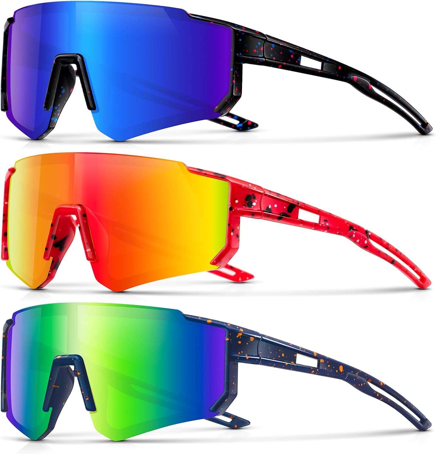 3PACK Kids Sunglasses Polarized Youth Baseball Sunglasses Boys Girls Softball Cy...