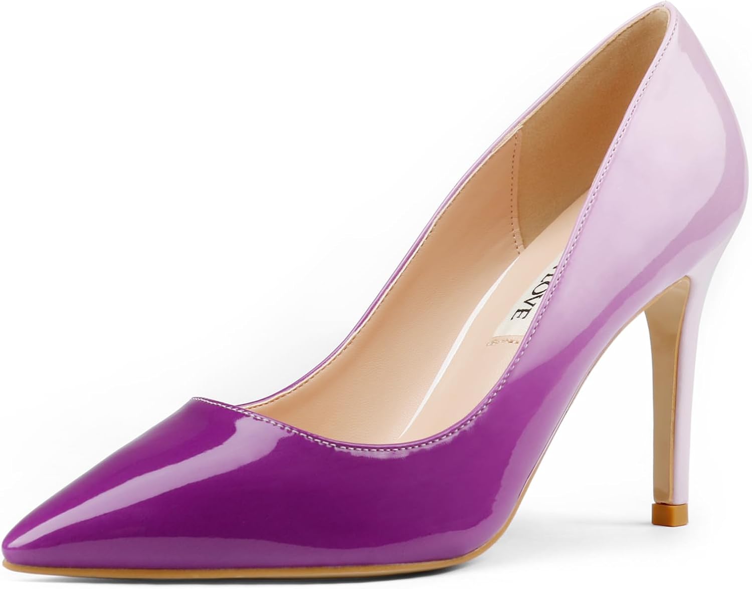 JOY IN LOVE Women's Pumps Shoes 3.5" High Heels Pointy Toe Stiletto Pumps 7.5 Wh...