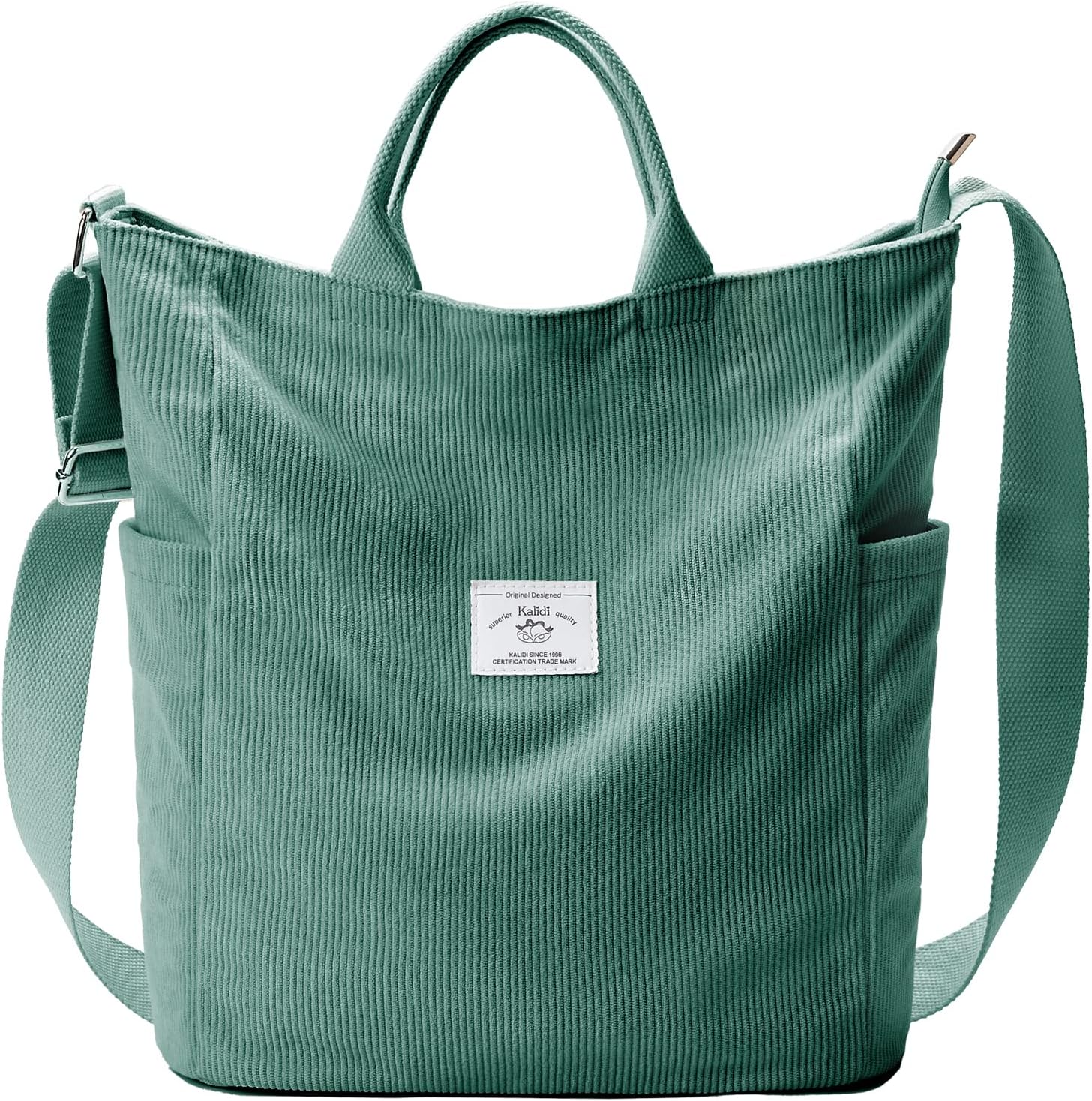 KALIDI Corduroy Tote Bag, Large Messenger Bag Shoulder Hobo Anti Splash Crossbod...