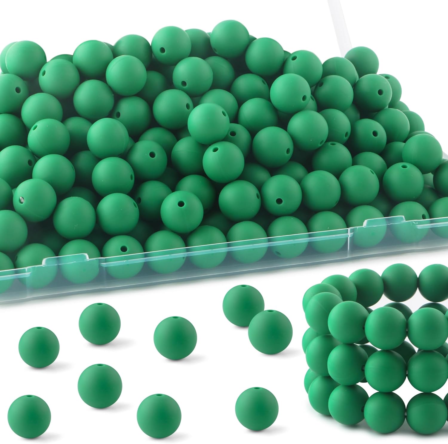 150Pcs 15mm Silicone Beads, Silicone Beads for Keychain Making Bulk Silicone Bea...