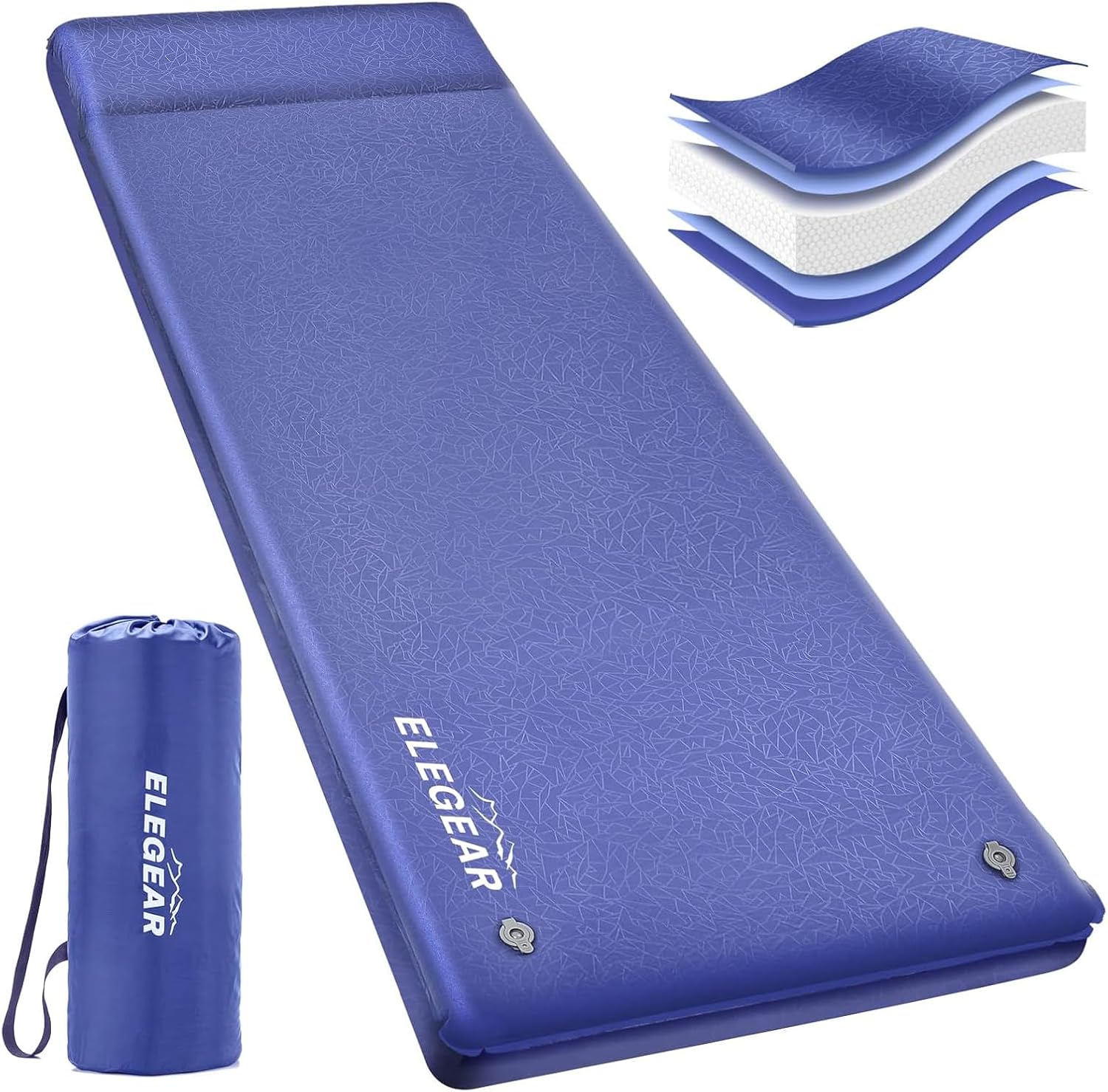 Elegear Self Inflating Sleeping Pad, 3.1'' Ultra-Thick Memory Foam Camping Pad w...
