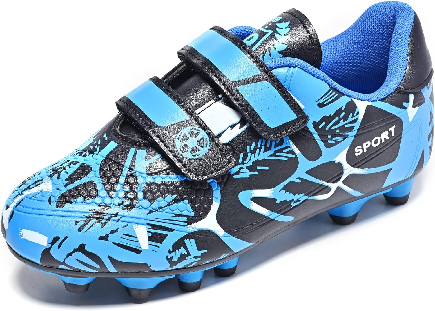 Kids Football Boots Astro Turf Trainers Boys Girls Non-Slip Soccer Training Shoe...