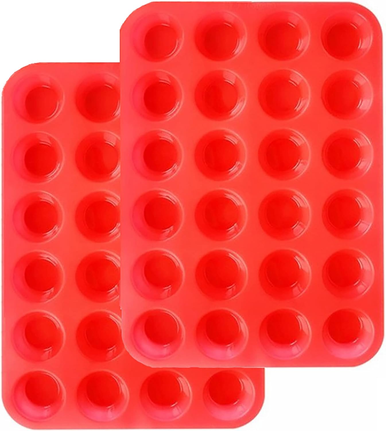 Mini Muffin &Cupcake Set, 24 Cups 2-Pieces, Nonstick Silicone Baking Pan, BPA Fr...