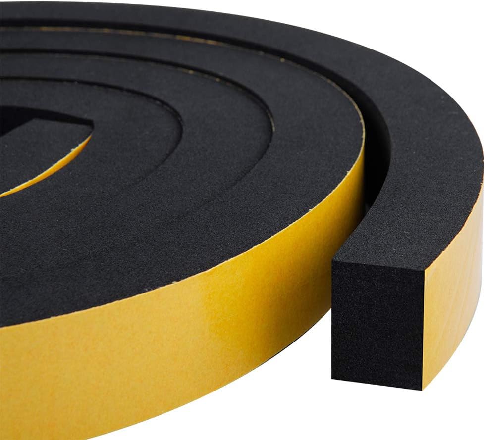 CloudBuyer Foam Weather Stripping-2 Rolls, 1 Inch Wide X 3/4 Inch Thick, Insulat...