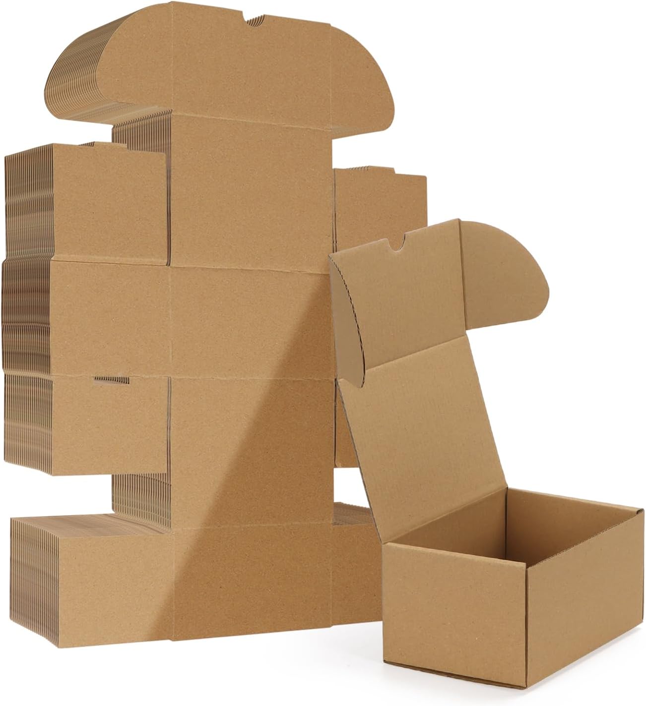 HORLIMER 6x4x3 inches Shipping Boxes Set of 40, Brown Corrugated Cardboard Box f...