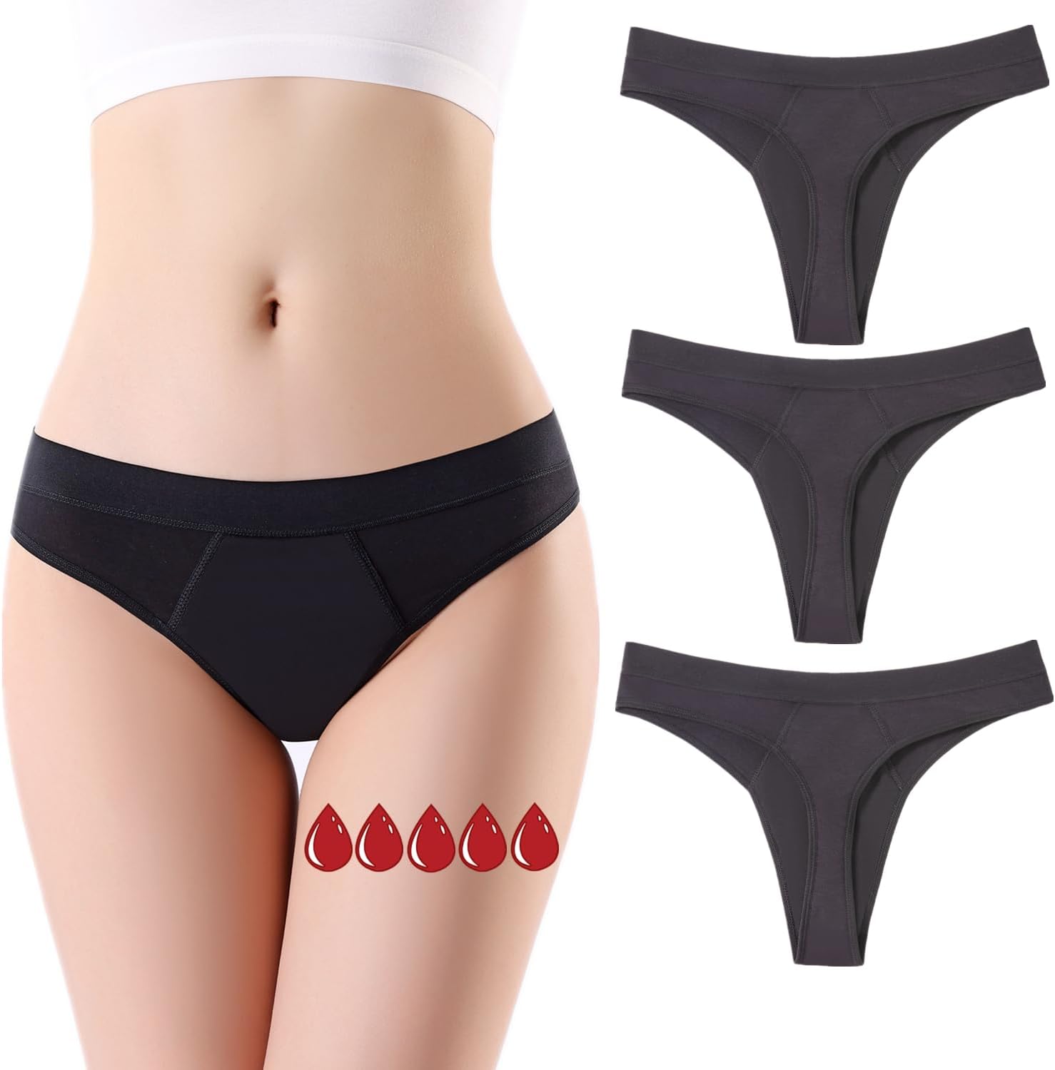 ZVZK Period Pants Heavy Flow Women Thong 20ML Absorbent Leak Proof Panties Panty...
