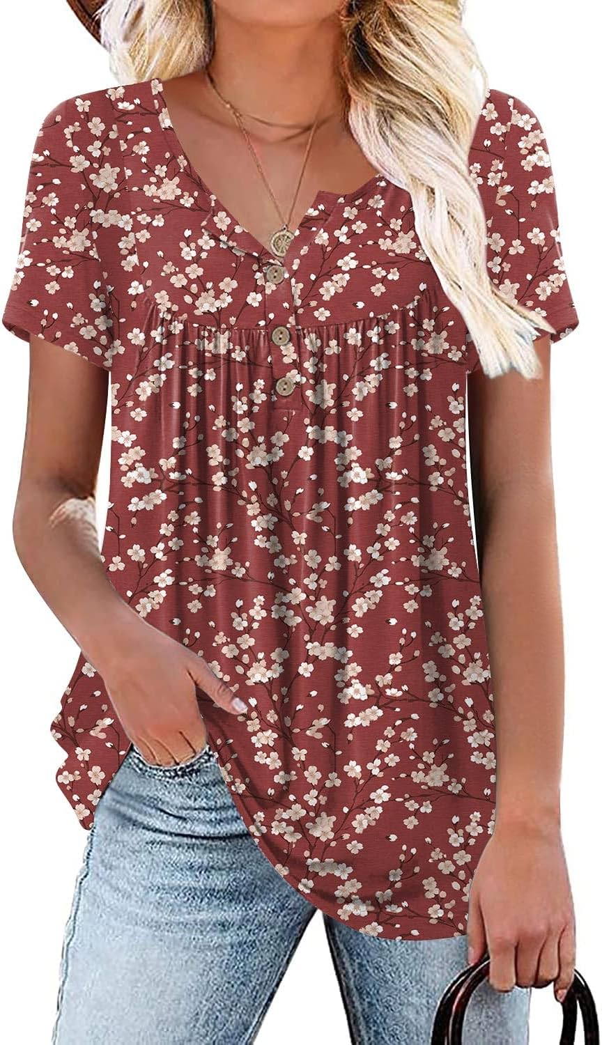 POPYOUNG Women's Shirt, Special Summer Henley Shirt Button Up, Innovative Tunic...
