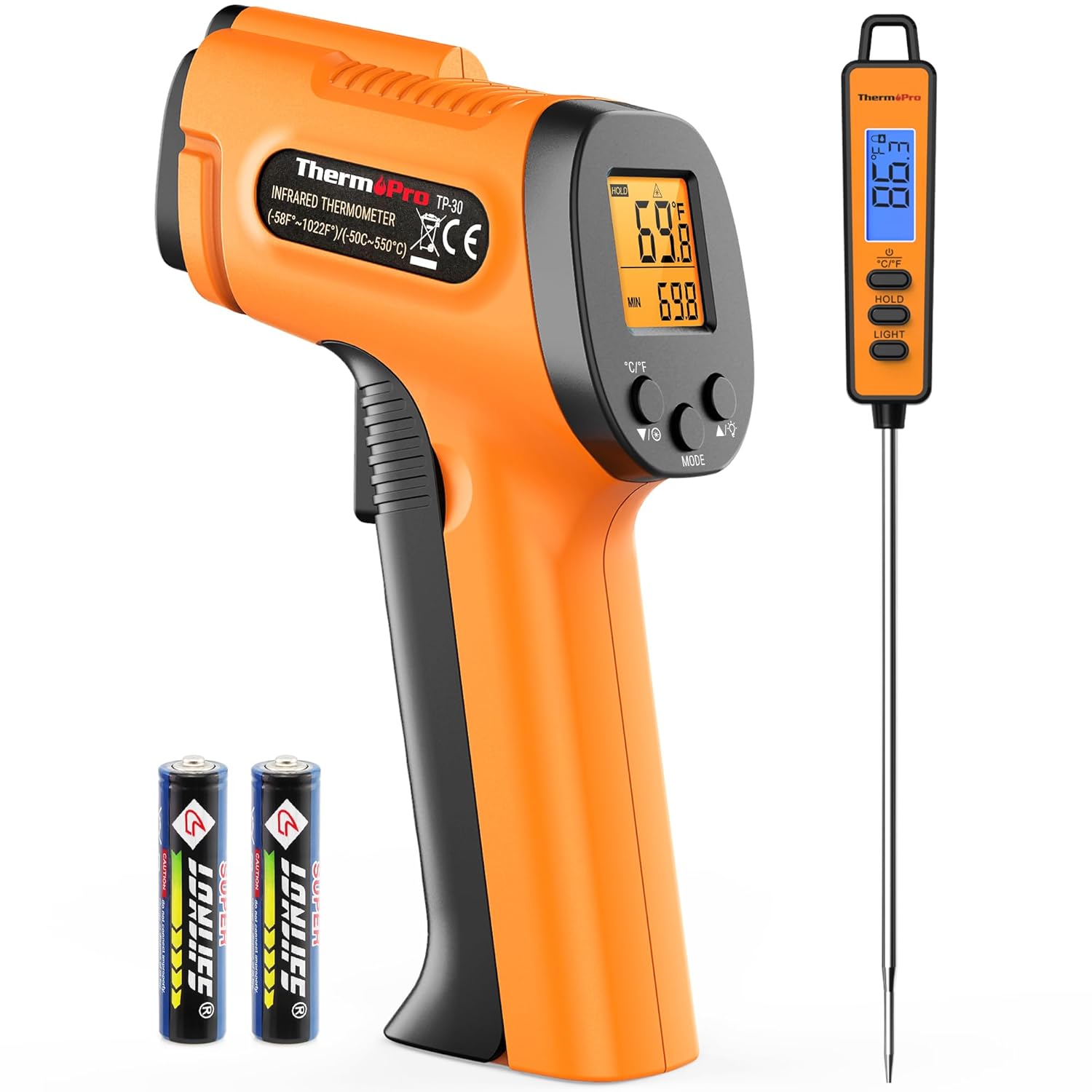 ThermoPro Temperature Gun, Infrared Thermometer Gun with Laser Pointer, Meat The...