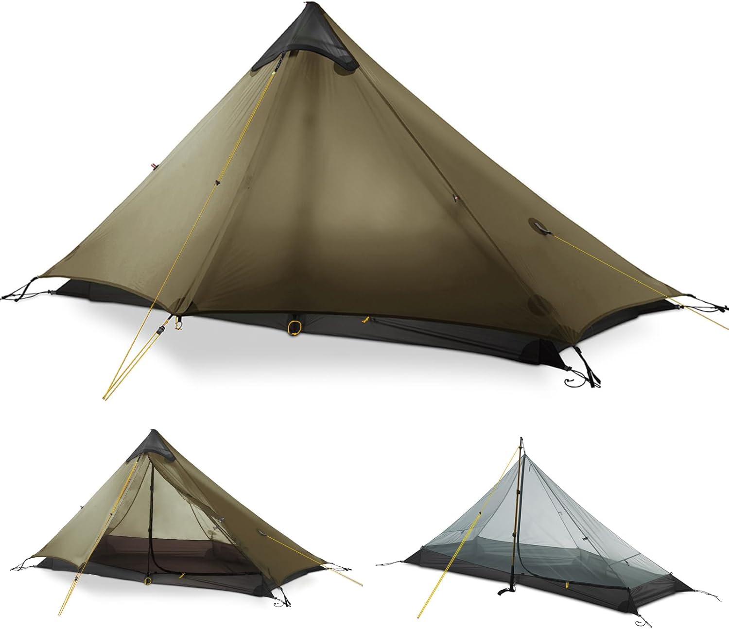 LANSHAN Ultralight Tent 3-Season Backpacking Tent for 1-Person or 2-Person Campi...