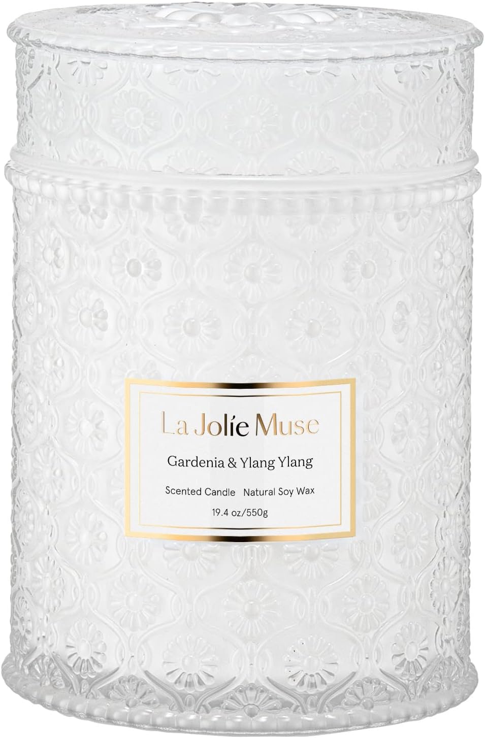 LA JOLIE MUSE Gardenia & Ylang Ylang Scented Candle, Mother Day Candle Gift, Soy...