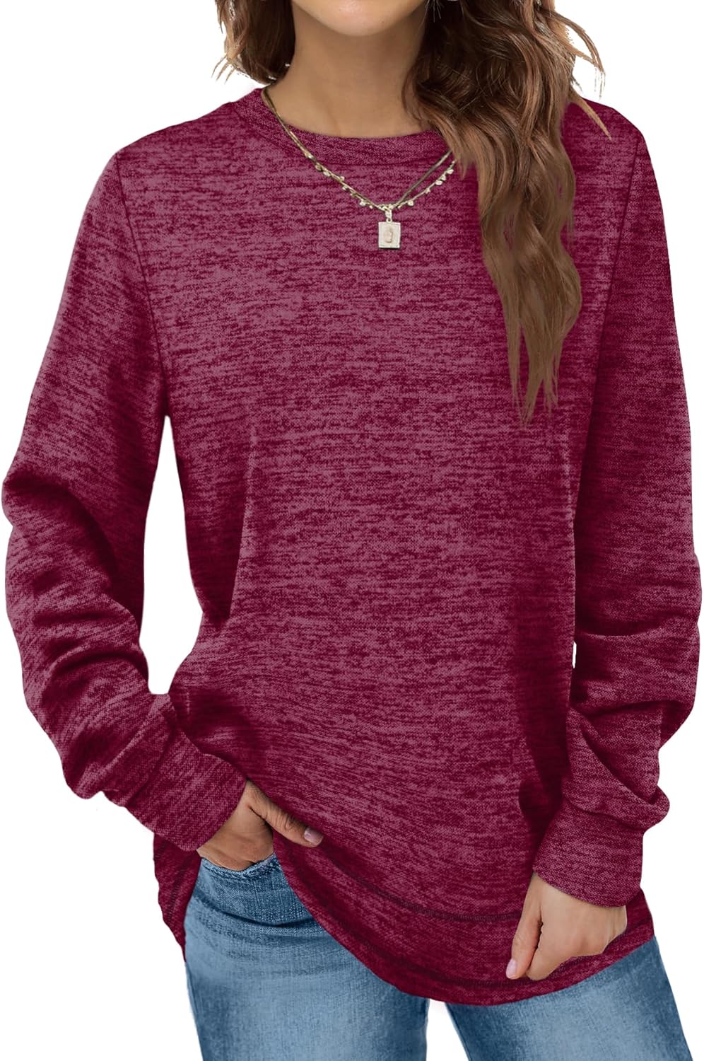 Dofaoo Tunic Tops for Womens Fall Fashion 2024 Trendy Crewneck Sweatshirt Casual...