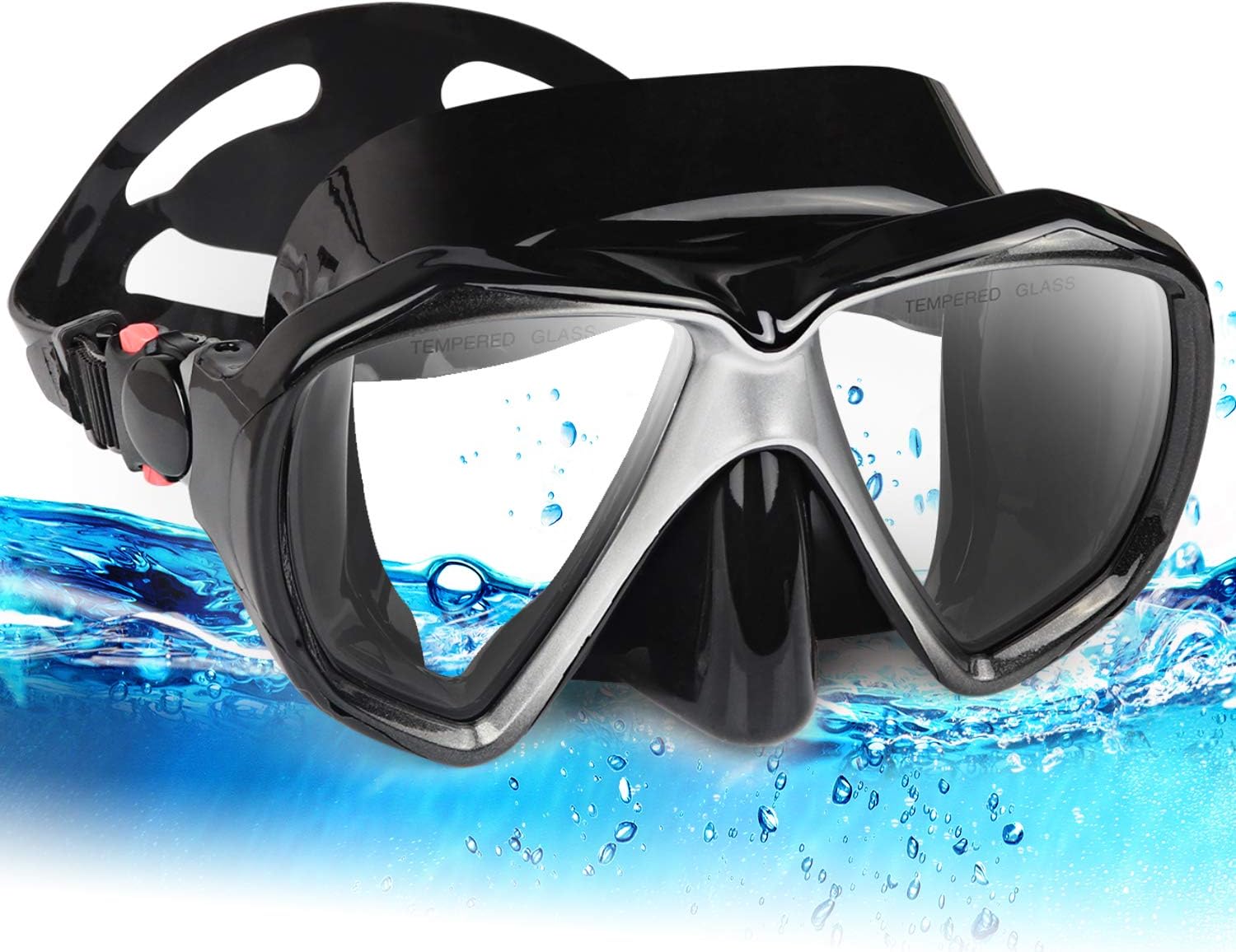 Snorkel Diving Mask Panoramic HD Swim Mask, Anti-Fog Scuba Diving Goggles,Temper...