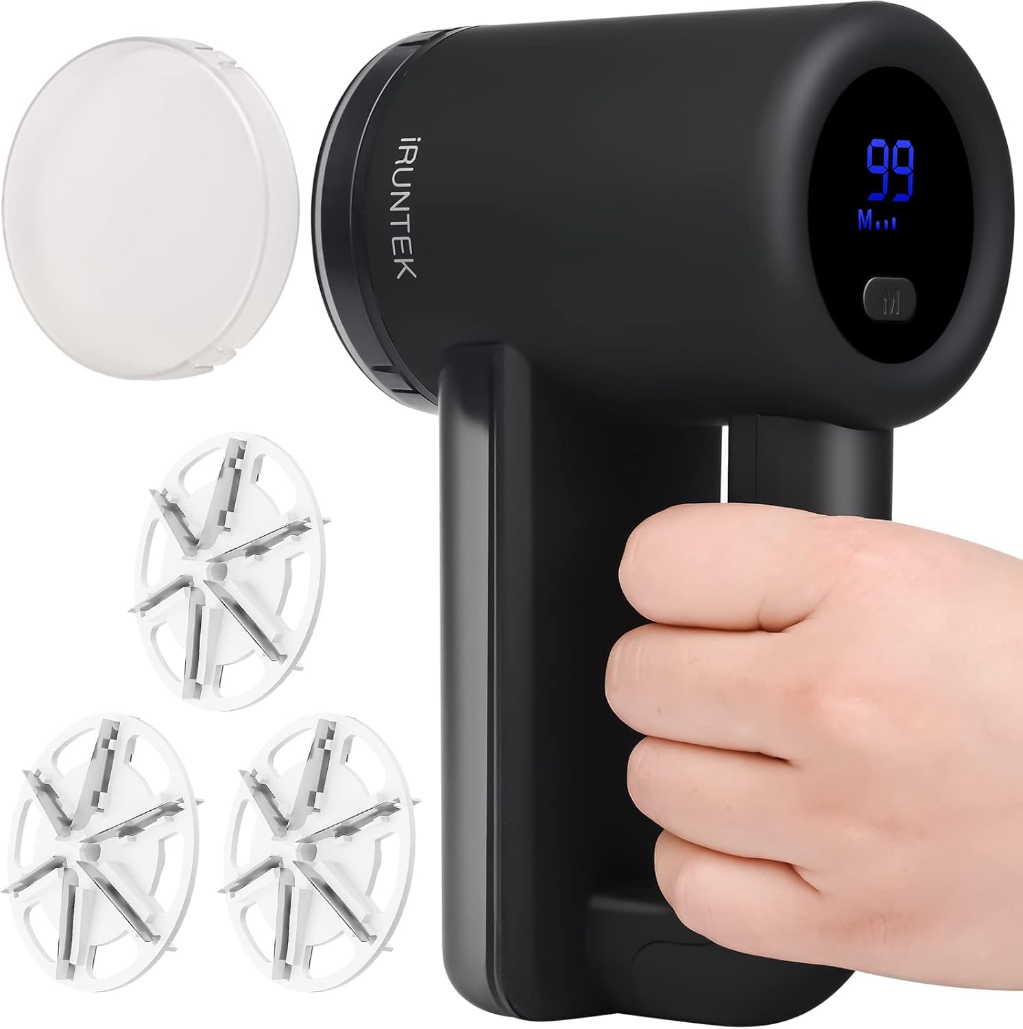 iRUNTEK Rechargeable Fabric Shaver, Electric Commercial Lint Remover with LED Di...