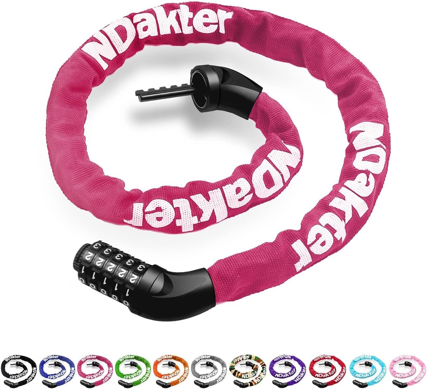 NDakter Bike Lock, 5 Digit Combination Bicycle Lock, Alloys Steel Bike Locks Hig...