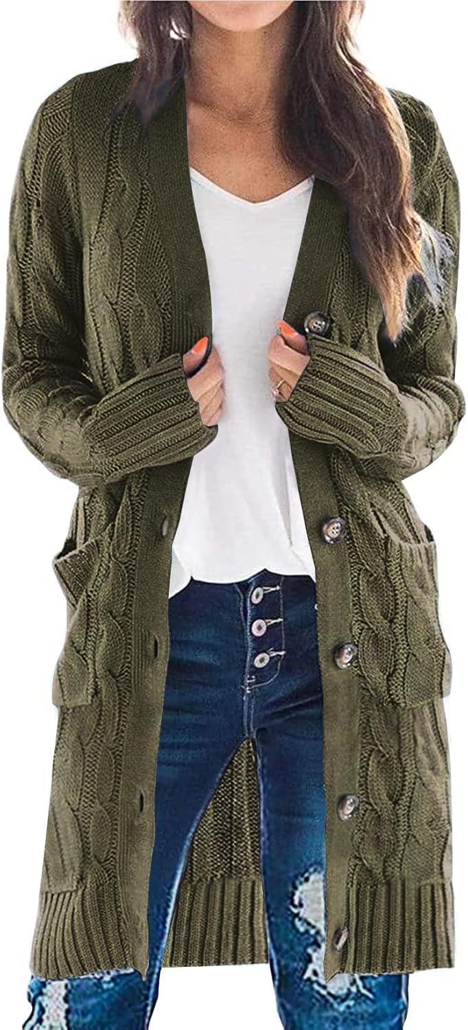 Special PRETTYGARDEN Cable Knit Long Cardigan, High-Quality Long Sleeve Cardigan...