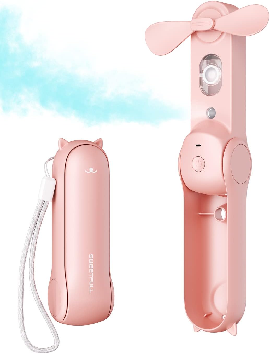 SWEETFULL Misting Fan Portable, Handheld Personal Mister Fan, Small Fan Recharge...