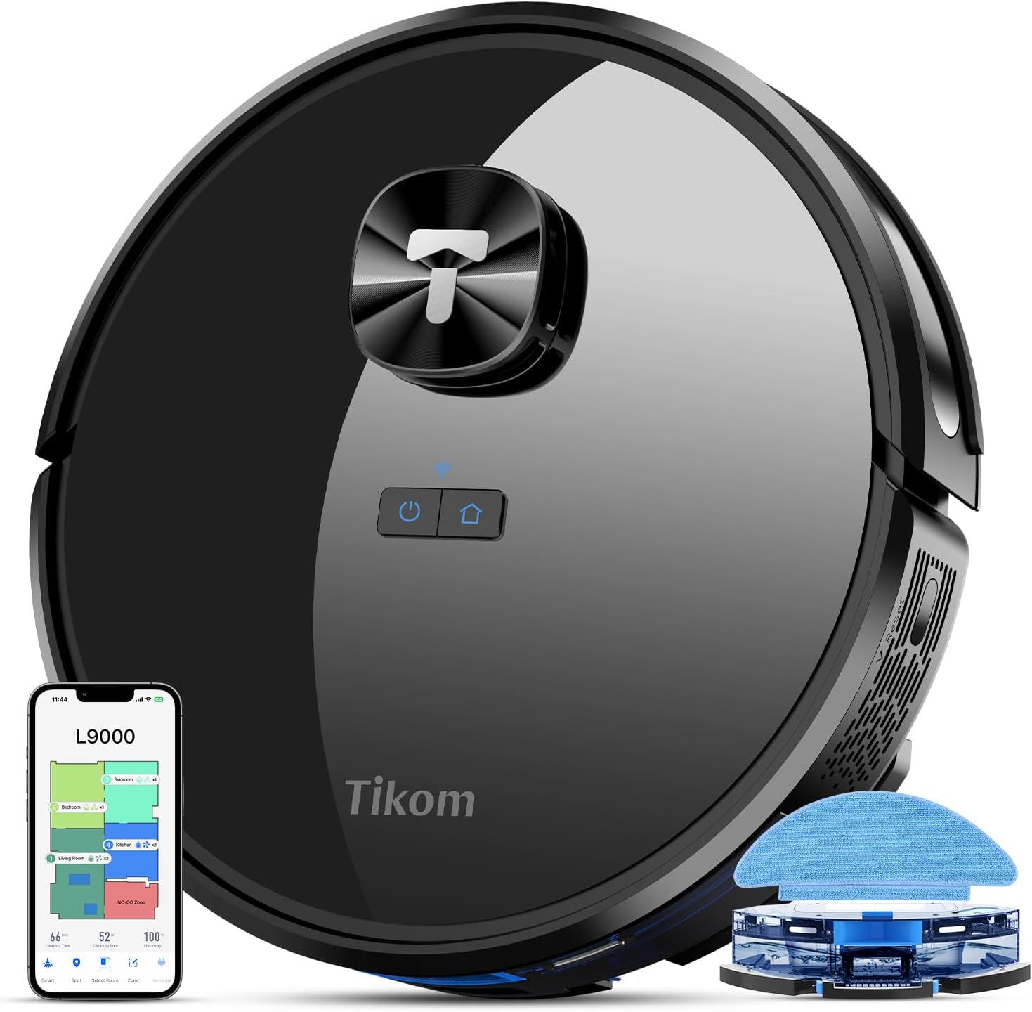 Tikom L9000 Robot Vacuum and Mop Combo, LiDAR Navigation, 4000Pa Robotic Vacuum...