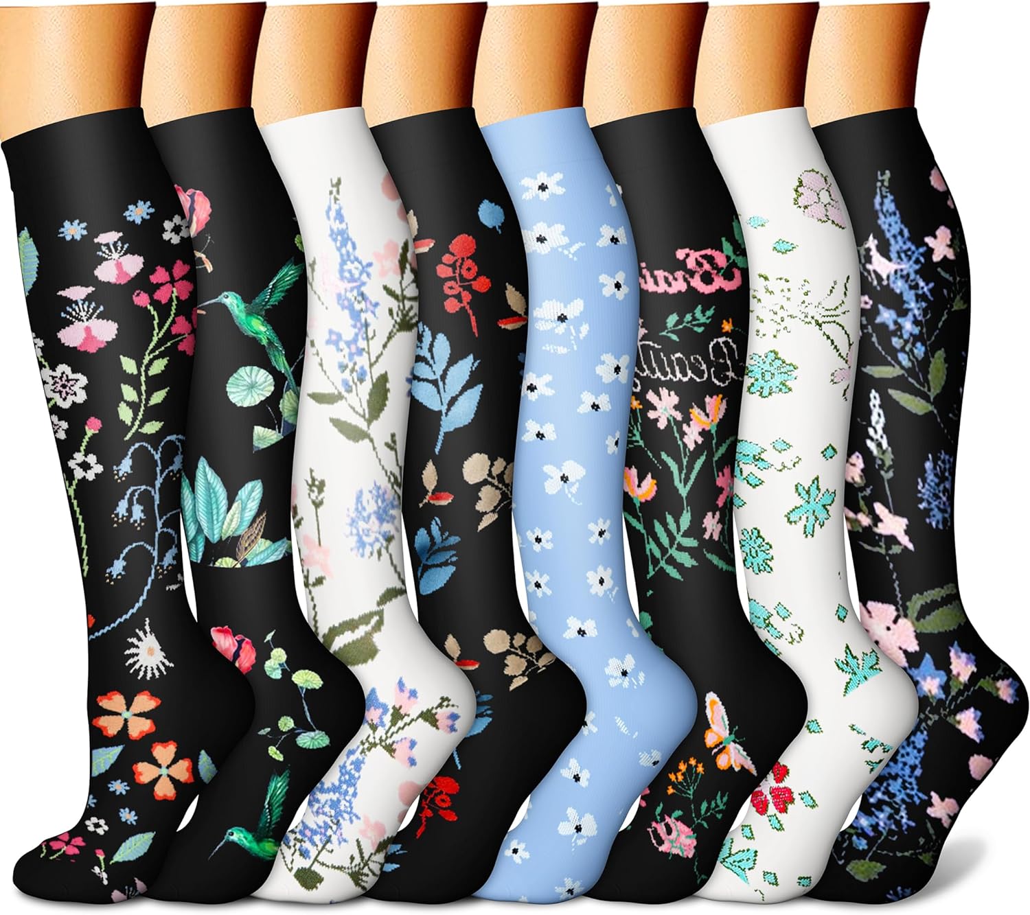 CHARMKING Compression Socks for Women & Men Circulation (8 Pairs)15-20 mmHg is B...