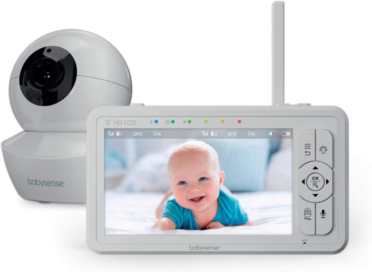 Babysense 720p 5" HD Baby Monitor, Video Baby Monitor with Camera and Audio, Rem...