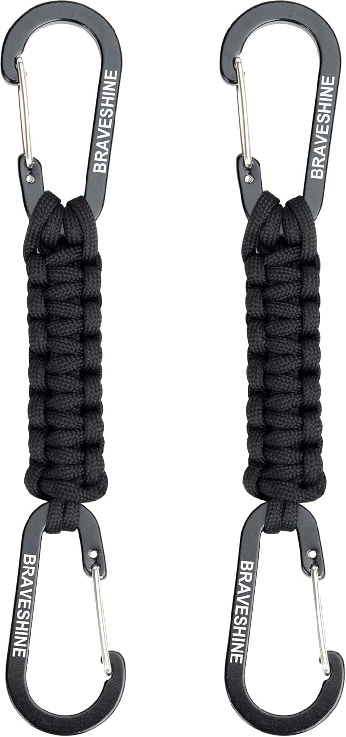 Keychain with Snap Hook Carabiner Clips, Paracord Keychain Carabiner Clips with...