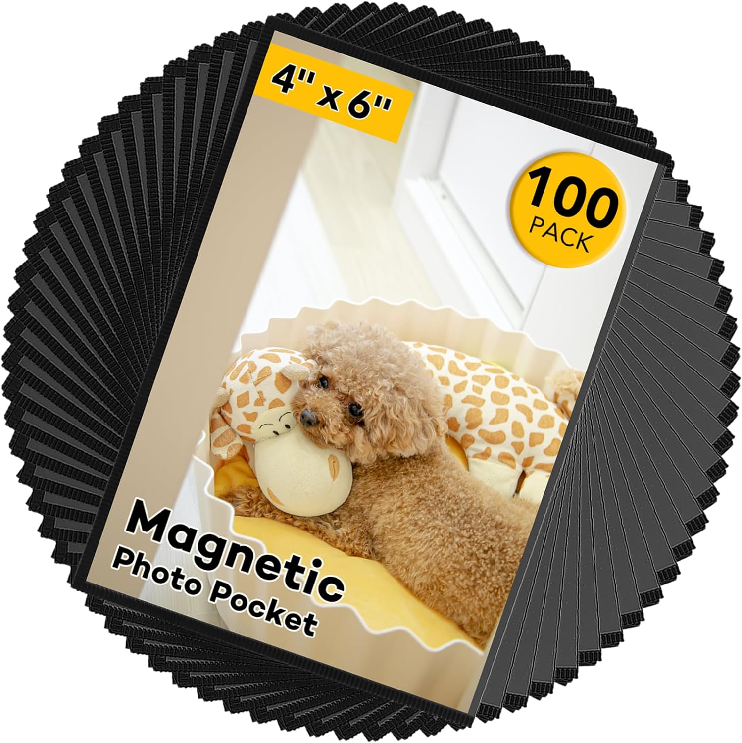YixangDD Magnetic Picture Frames 100 Packs-Fridge Magnetic Photo Frames-Holds 4...