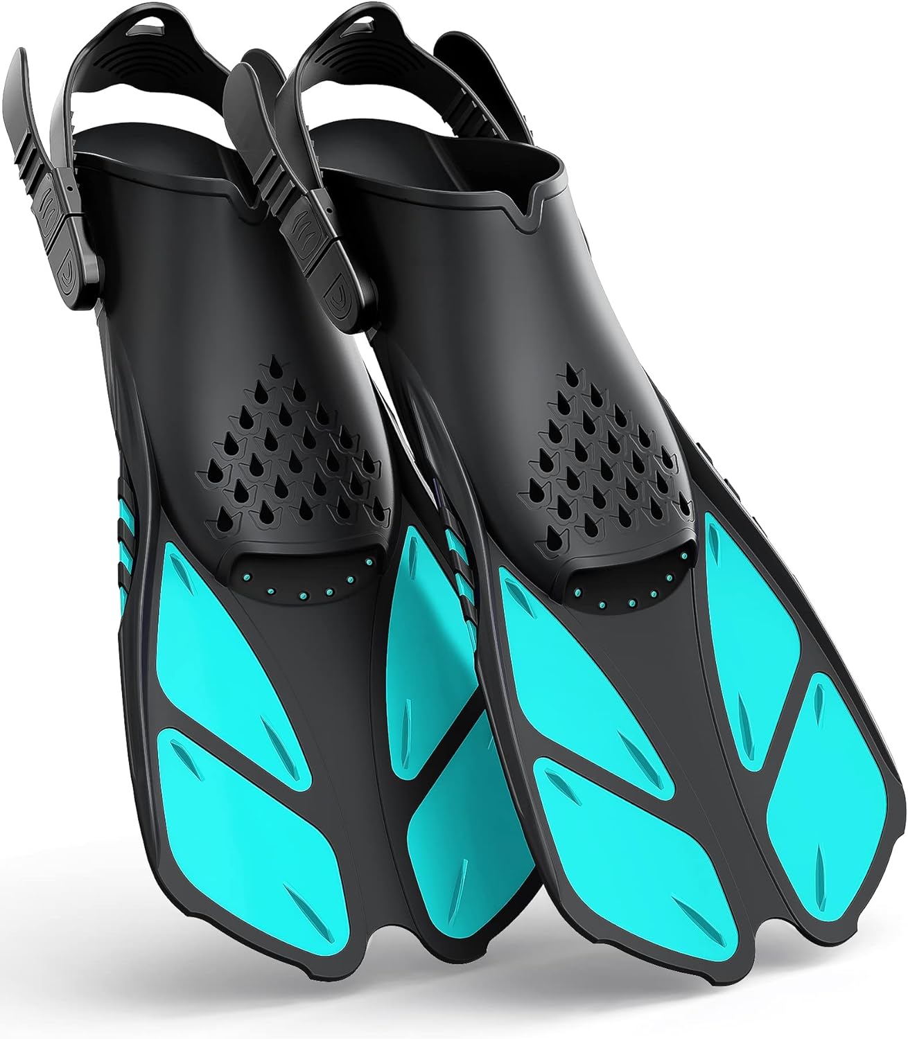 Greatever Snorkel Fins Adjustable Buckles Open Heel Swim Flippers Travel Size Sh...