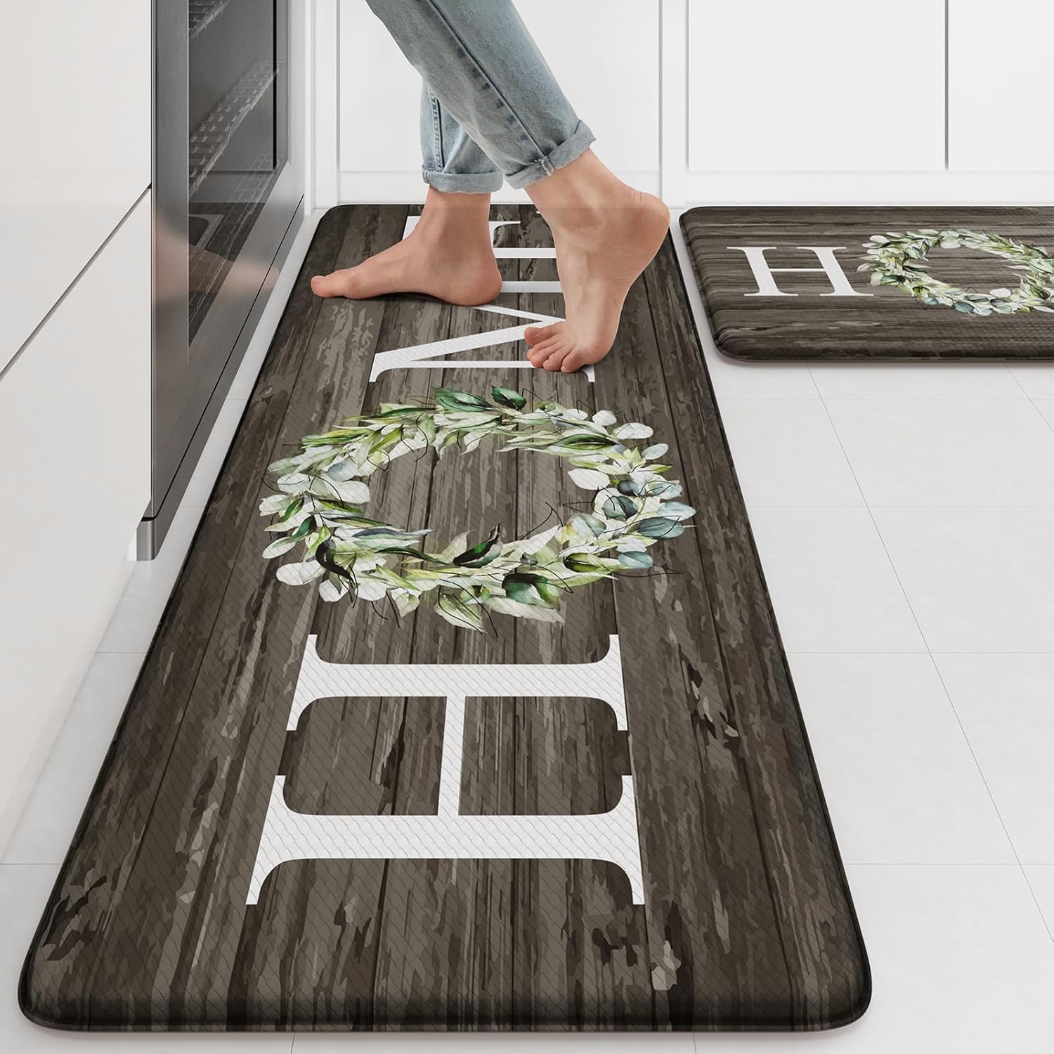 KIMODE Kitchen Mats,Anti Fatigue Kitchen Rugs Sets of 2, Non Slip Waterproof Kit...