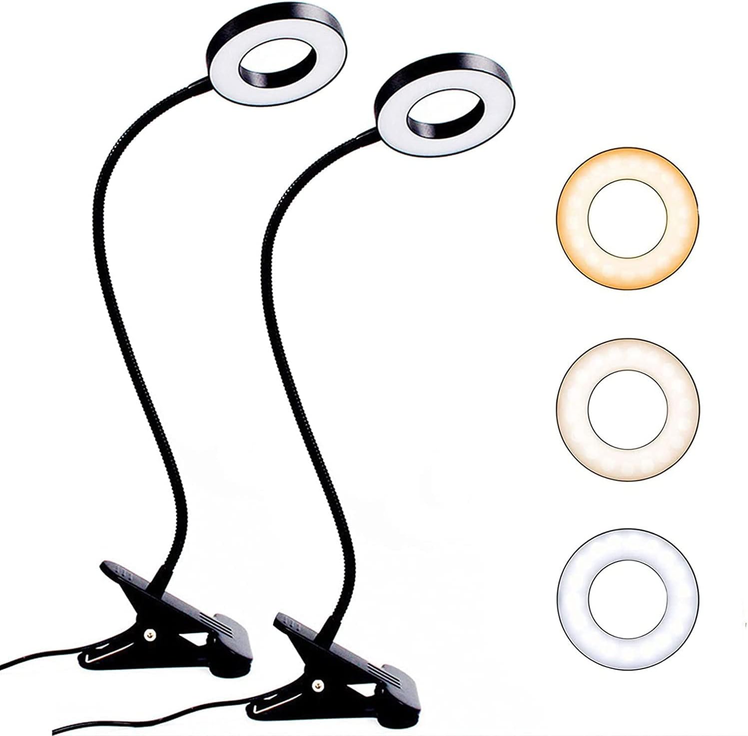 JARAGAR Clip on Light, Special Clip on Reading Light with 48 LED USB Desk Light,...