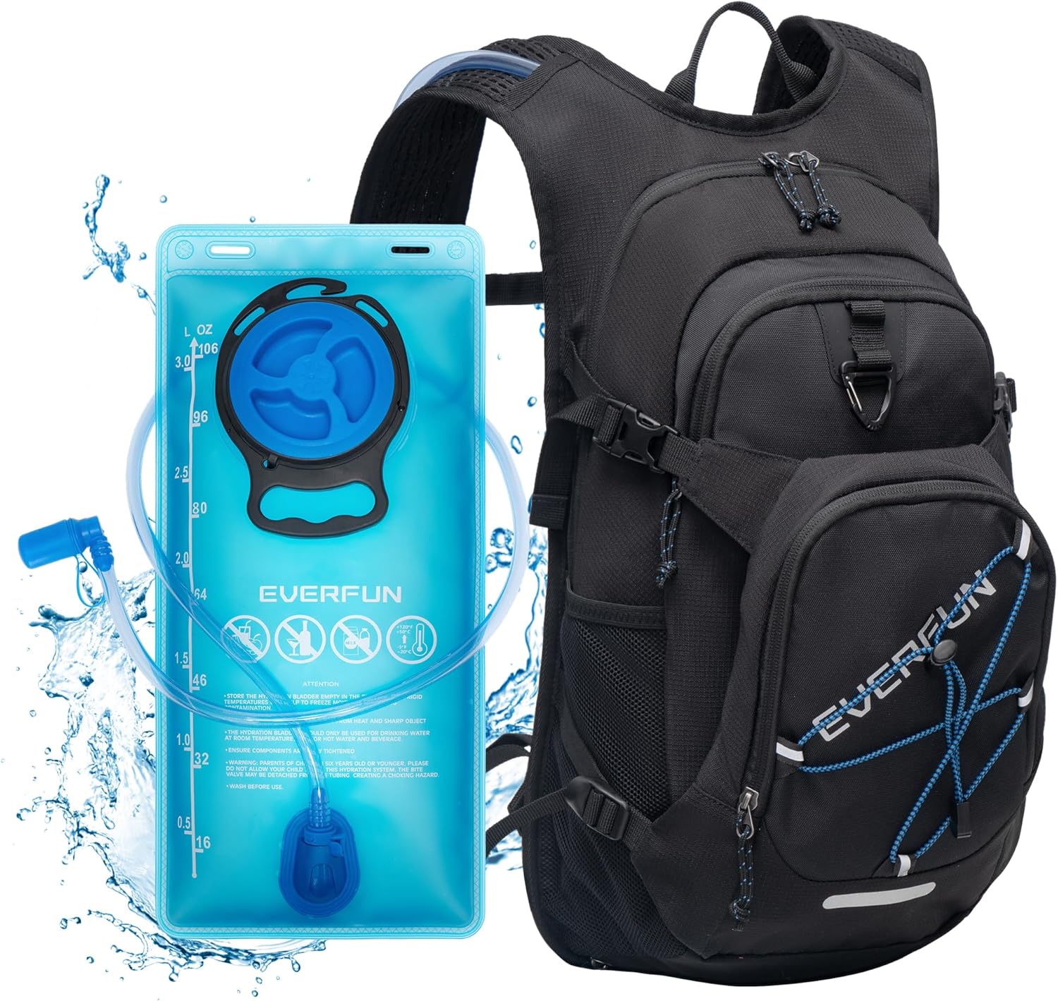 Everfun Hydration Backpack 18L with Water Bladder 2L/3L Hiking Water Backpack Wo...