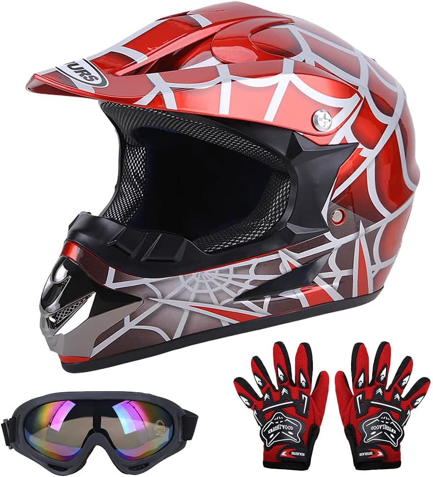 DOT Youth Dirt Bike Helmet,Kid ATV Helmet, for Youth Boys Girls 5-14 Ages ,Four...