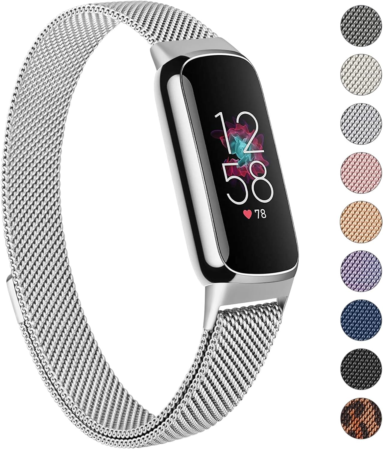 Vancle Strap Compatible with Fitbit Luxe Straps for Women Men, Stainless Steel M...
