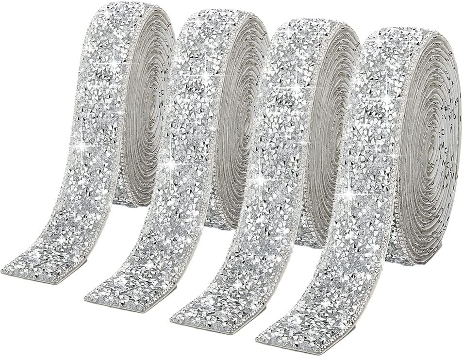 Rhinestone Ribbon Rolls, Special Silver Resin Ribbon, Glitter Resin Diamond Belt...