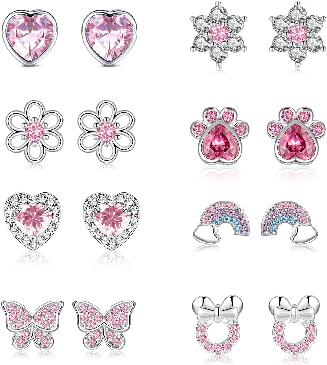 LOUMILEO Sterlings Silver Stud Earrings for Women S925 Silver Stud Earrings for...