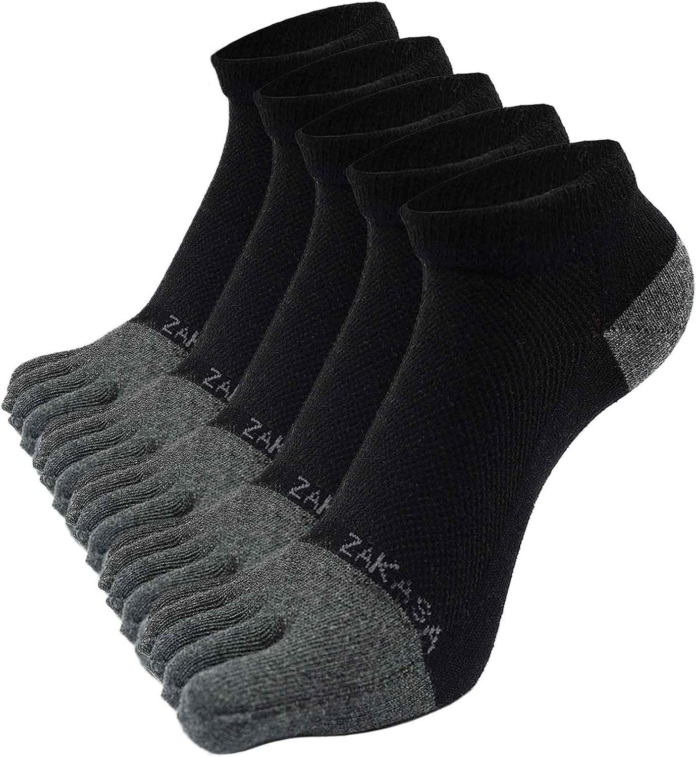 PUTUO Sports Toe Socks for Men: Trainer Sock for Men Anti-Blister 5 Toe Running...