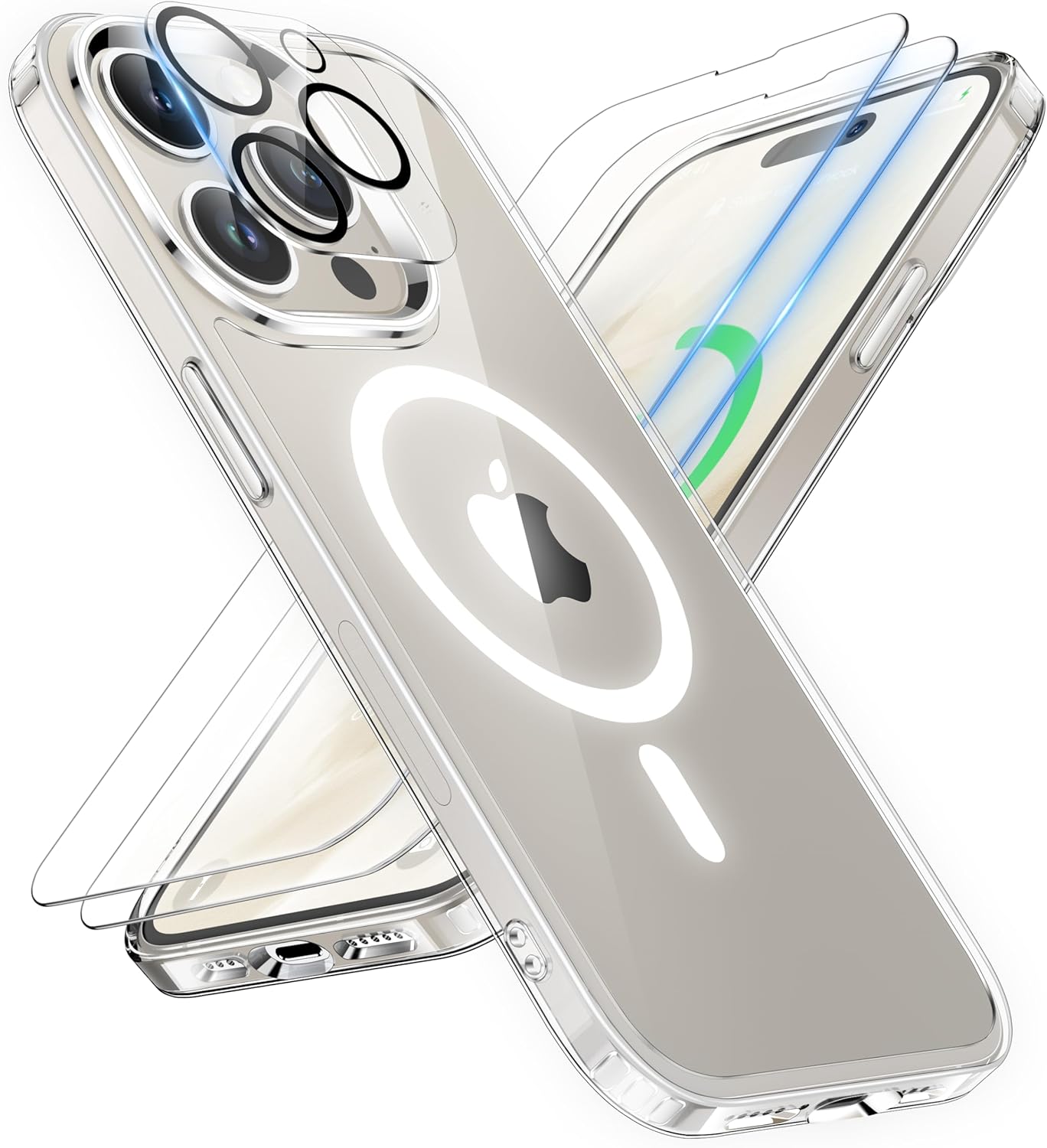 ORETECH for iPhone 15 Pro Max Case, Compatible with Magsafe and 2 x Glass Screen...