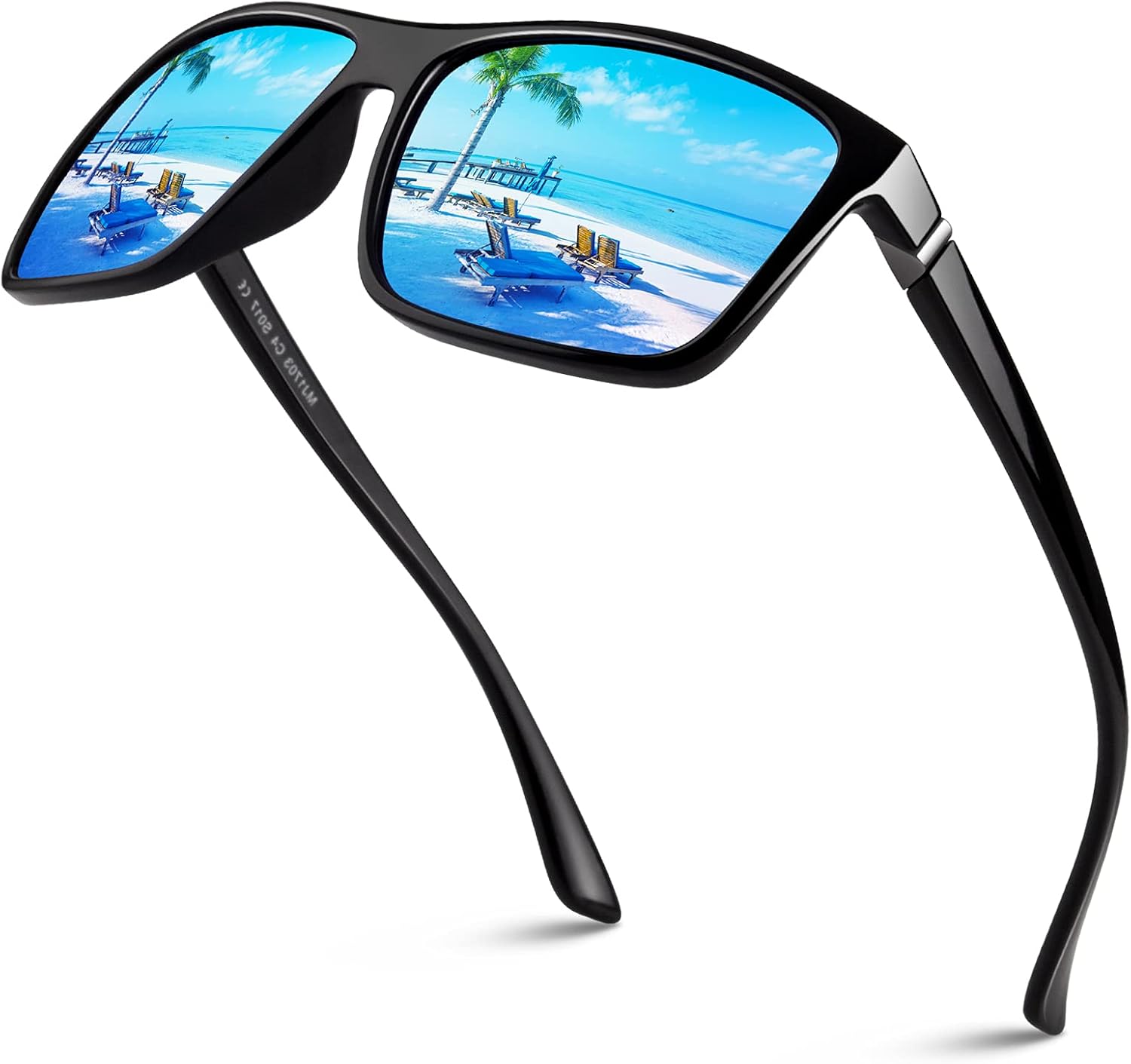 GQUEEN Retro Polarised Sunglasses Mens Womens Driving Fishing UV400 1.1 Glossy B...