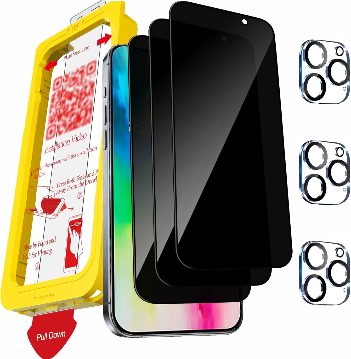 Milomdoi 3 Pack Privacy Screen Protector, Special Screen Guard for iPhone 16 Pro...