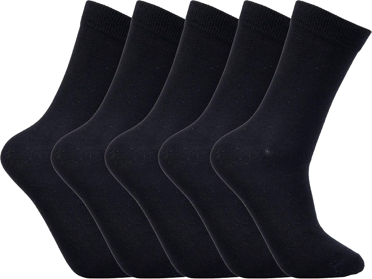 Laulax 5 Pairs Finest Combed Cotton Smooth Seamless Toe Boys School Socks (3-16...