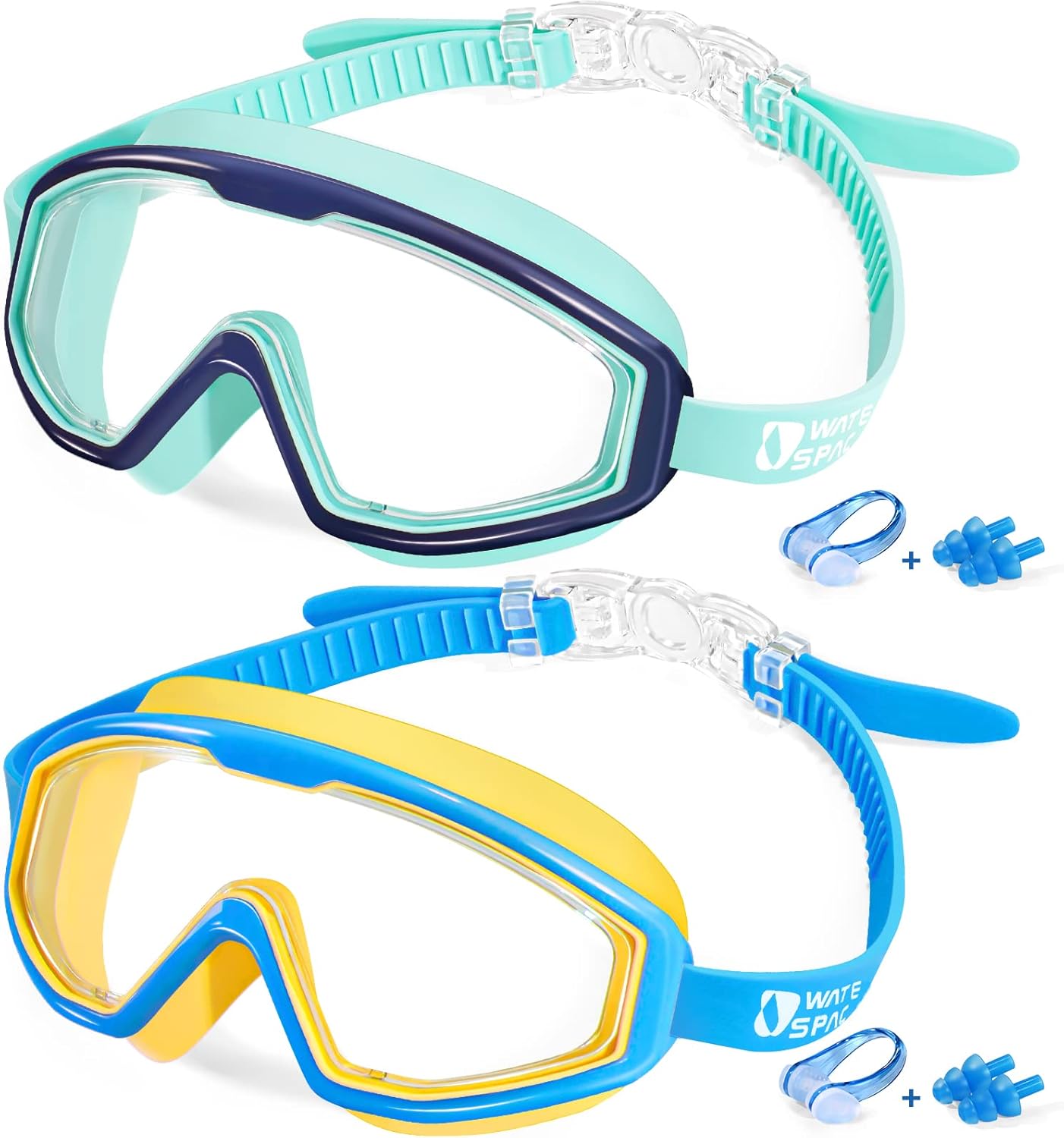 Water Space Swimming Goggles Kids Toddler 3-15, Panoramic View Anti Fog No Leak,...