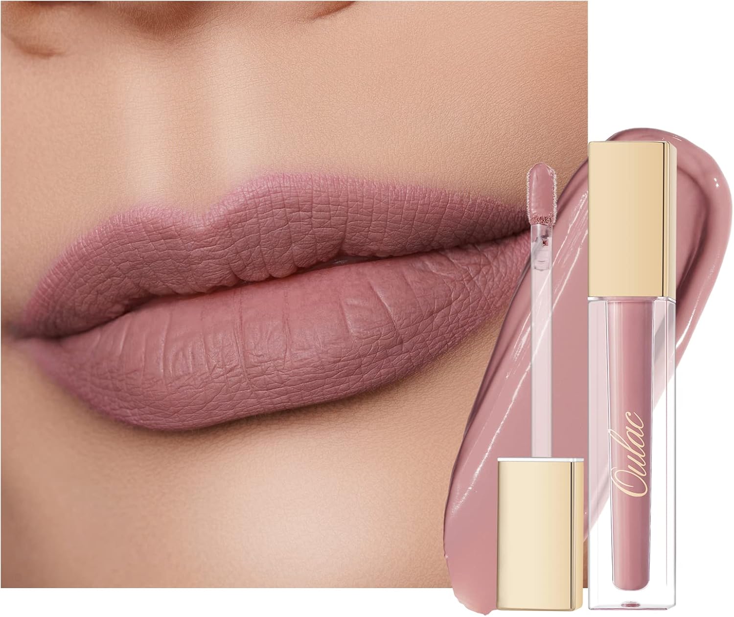 Oulac Matte Liquid Pink Lipstick, Special Pink Nude Long Lasting Lip Stain, Inno...