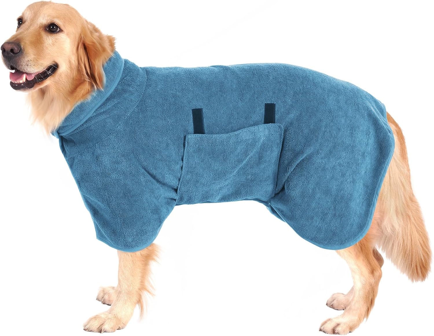 PETTOM Dog Towelling Drying Coat, Special Dog Drying Robe Super Absorbent for Sm...