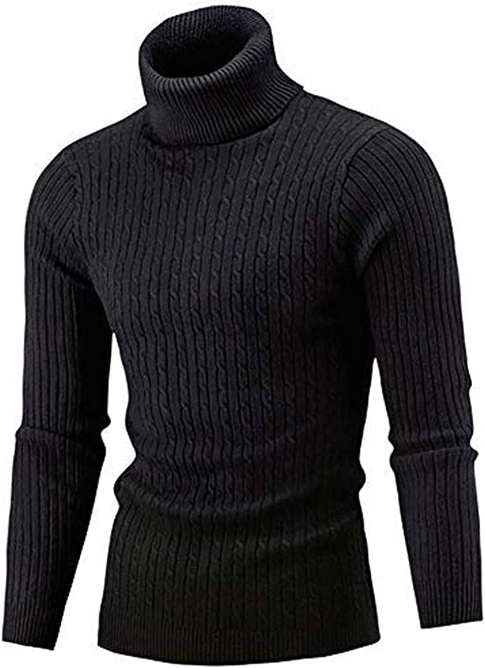 Belovecol Men's Turtleneck Jumpers High Roll Neck Sweater Ribbed Slim Fit Warm T...