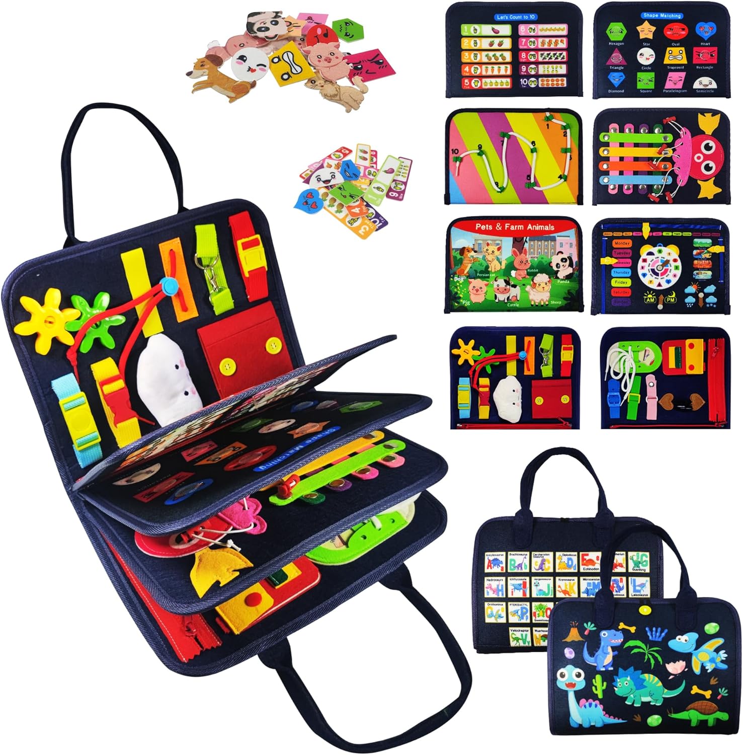 TenFans Busy Board, Special Montessori Toys for 1 to 4 Year Olds, Unique Sensory...
