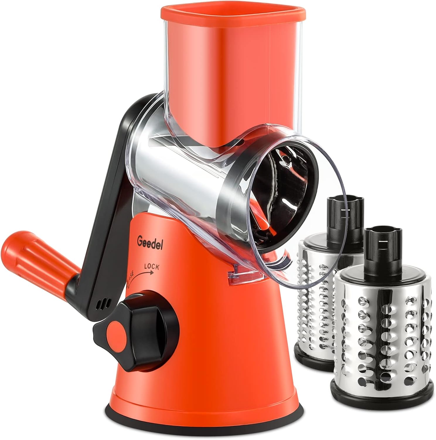 Rotary Cheese Grater, Unique Vegetable Slicer with Three Drum Blades, Special Gr...