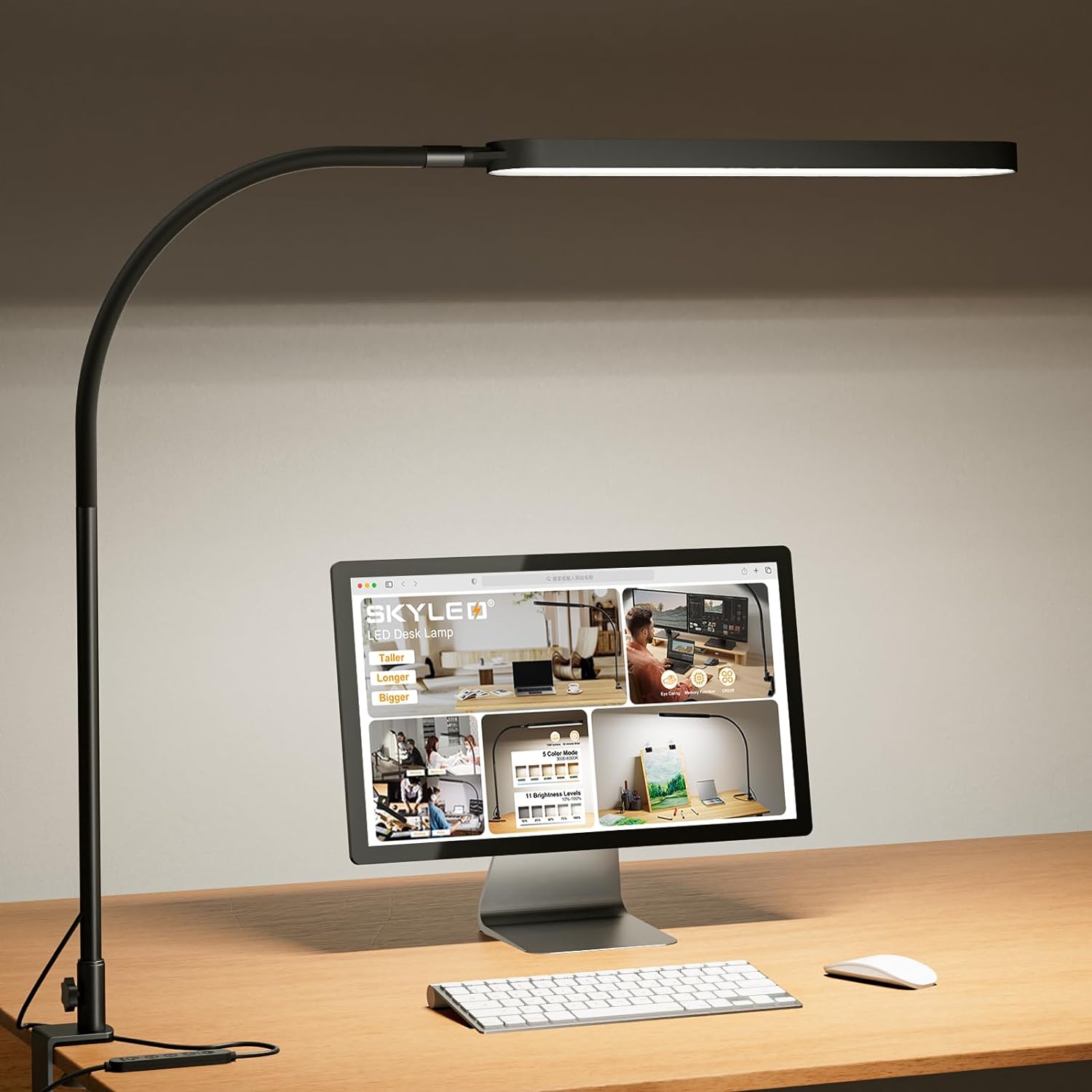SKYLEO LED Desk Lamp - 85cm Desk Light - Touch Con...