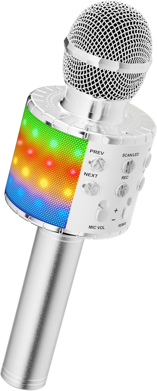 Ankuka Karaoke Wireless Microphone, 4 in 1 Handheld Bluetooth Microphones Speake...