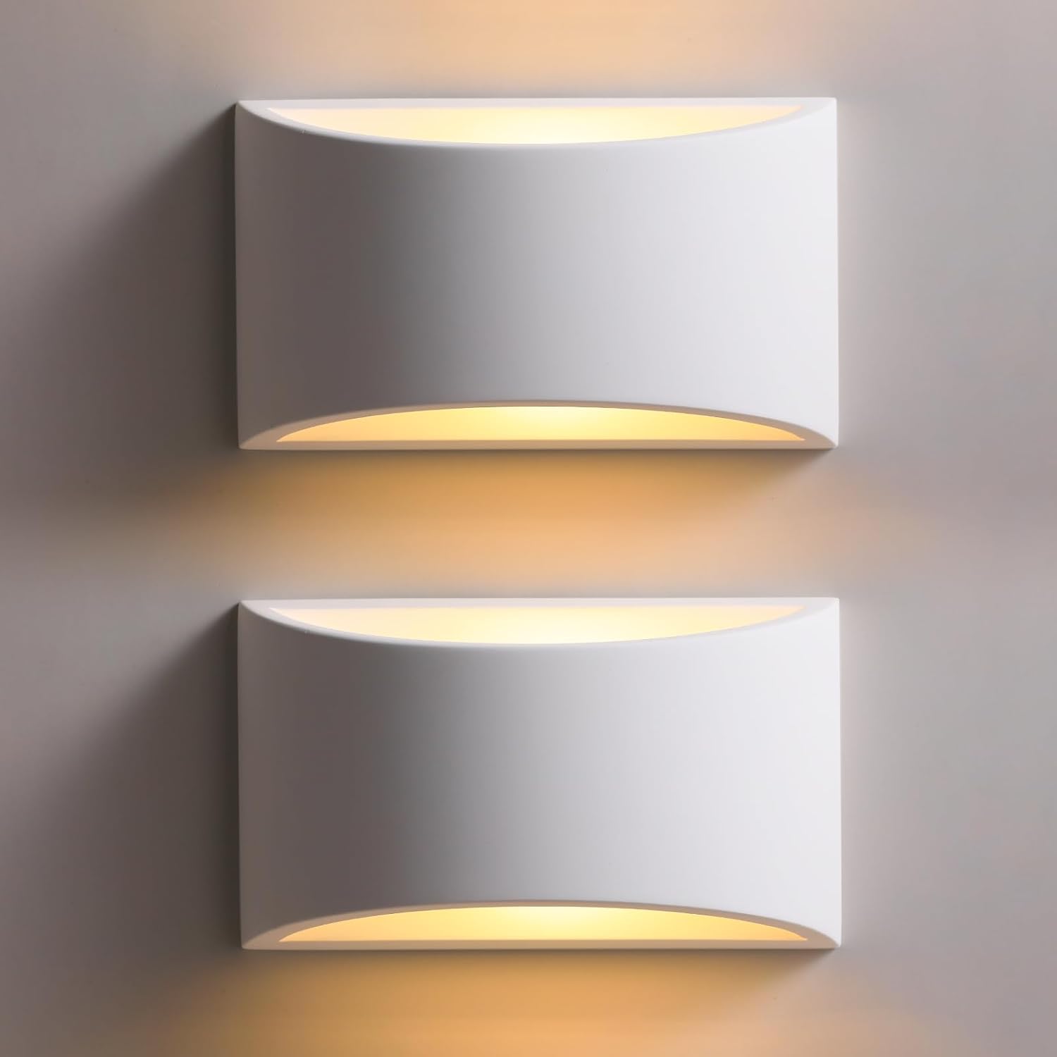 TLGREEN 2PCS Indoor Plaster Wall Lights, Modern Wall Wash Lamp Warm White LED Up...