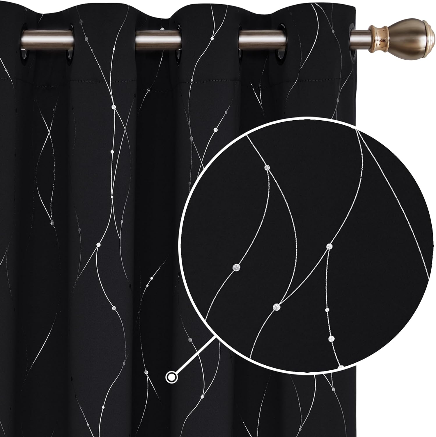 Deconovo Decorative Curtains, Special Thermal Insulated Eyelet Curtains with Sil...